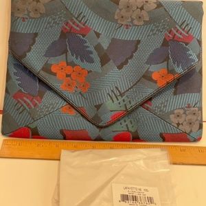 Lafayette 148 Silk? Teal/Navy/Red/Black/Multi Jacquard Evening/Party Clutch